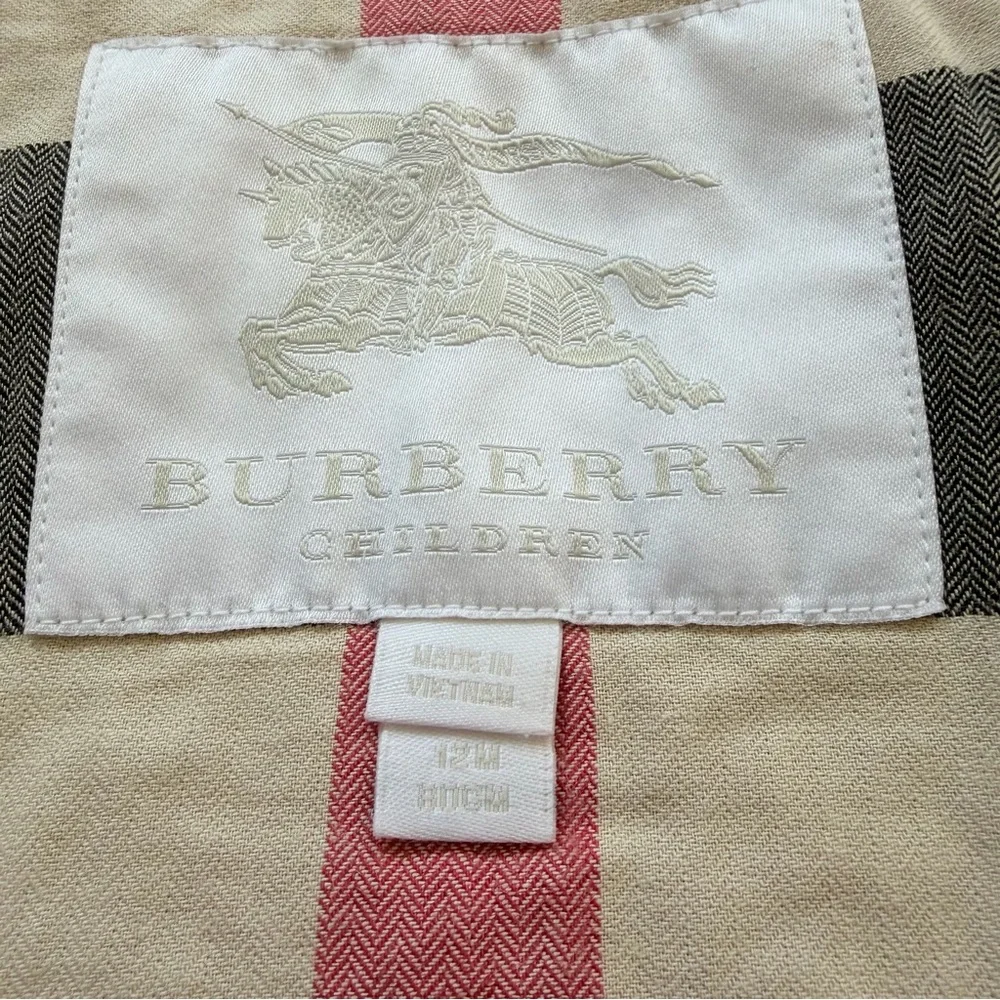 Burberry Baby Girls Jacket 12m Nova Check Berry Pink Hooded Kids Bag Foldable